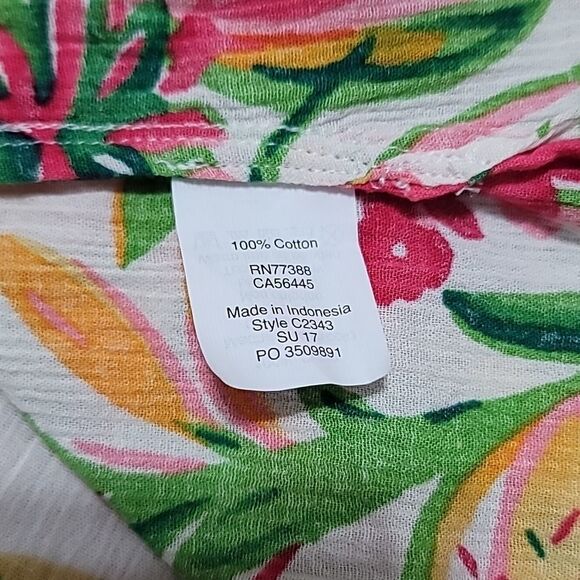 J. Crew Factory Tissue Tunic Floral swim cover top Size Medium - Picture 4 of 6